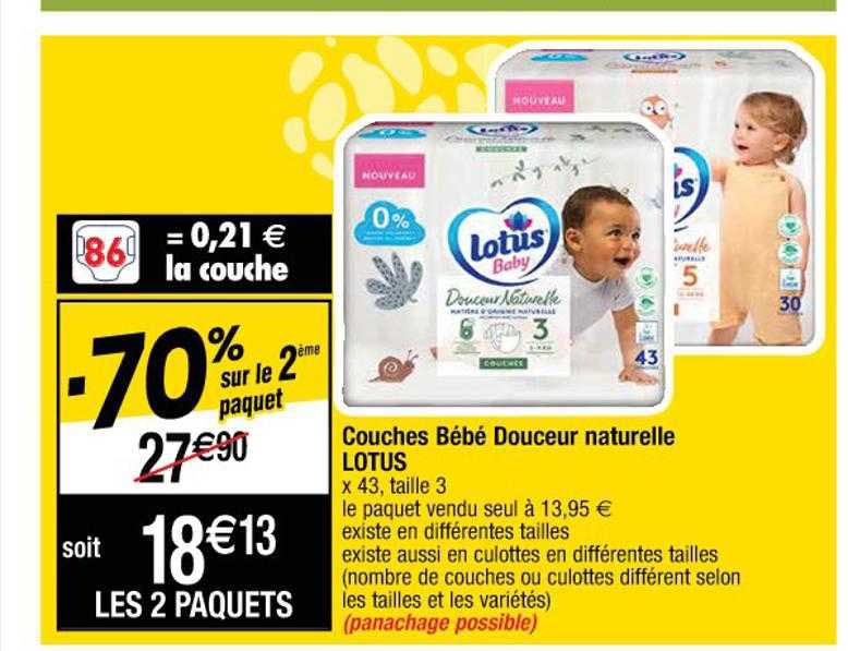 Couches Bébé Douceur Naturelle Lotus