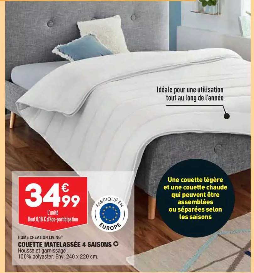 Couette Matelassée 4 Saisons Home Creation Living