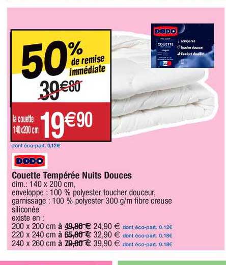 couette tempérée nuits douces dodo