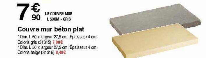 couvre mur béton plat