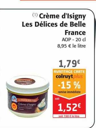 crème d'isigny les délices de belle france