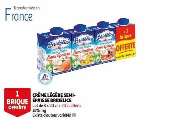 crème légère semi-épaisse bridélice