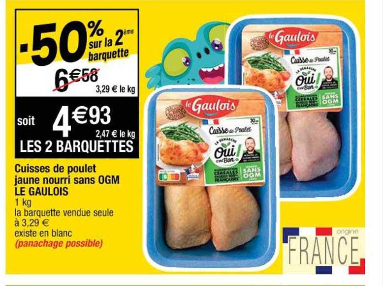cuisses de poulet jaune nourri sans ogm le gaulois