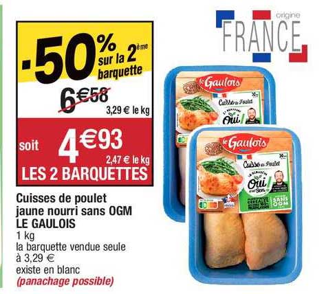 cuisses de poulet jaune nourri sans ogm le gaulois