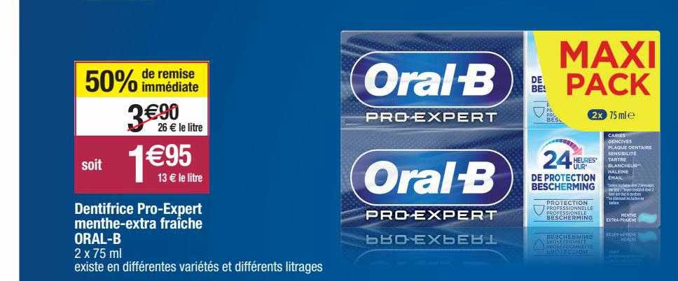 dentifrice pro-expert menthe-extra fraîche oral-b