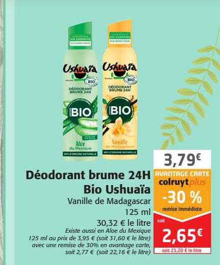 déodorant brume 24h bio ushuaïa