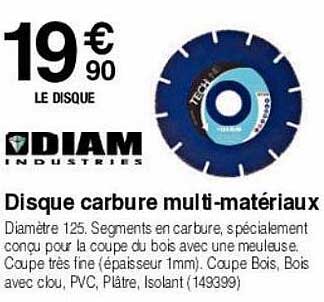 disque carbure multi-matériaux diam