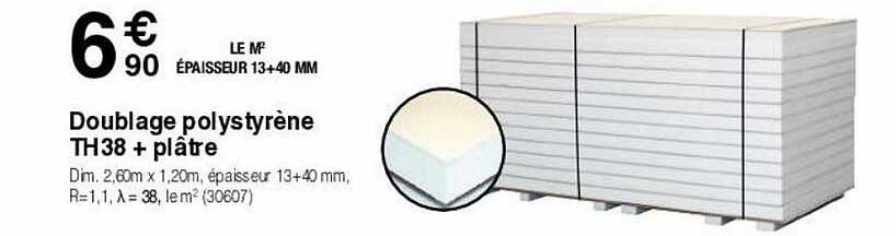 doublage polystyrène th38 + plâtre