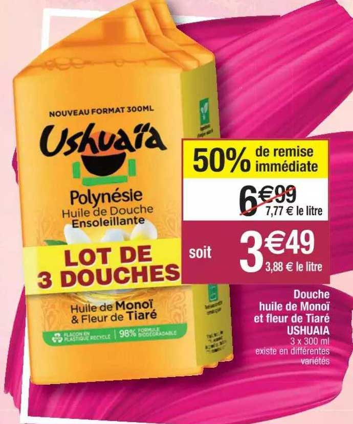 douche huile de monoï et fleur de tiaré ushuaïa