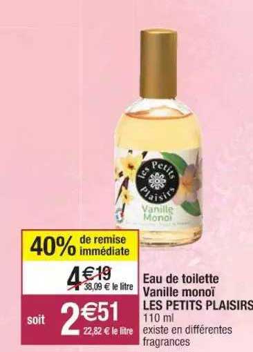 eau de toilette vanille monoï les petits plaisirs