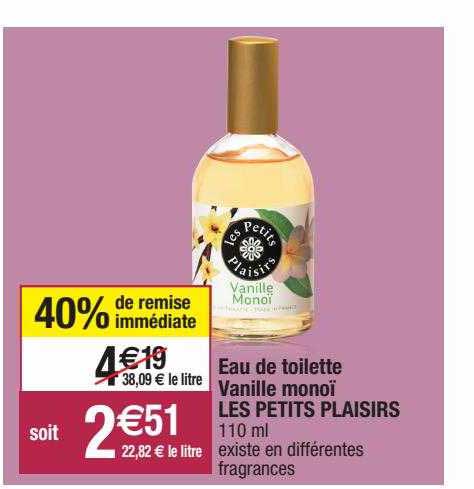 eau de toilette vanille monoï les petits plaisirs