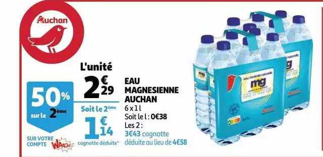 eau magnésienne auchan