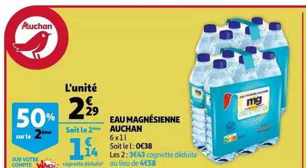 eau magnésienne auchan