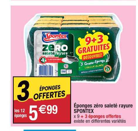 éponges Zéro Saleté Rayure Spontex