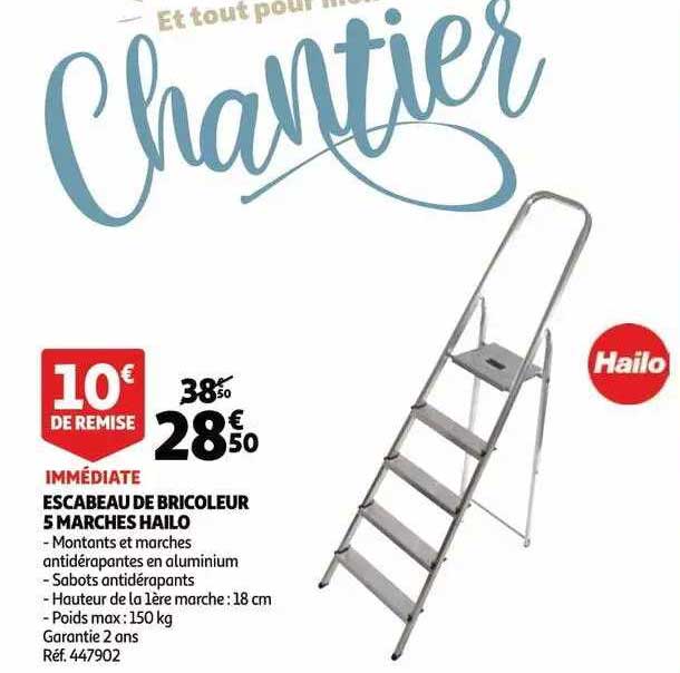 escabeau de bricoleur 5 marches hailo