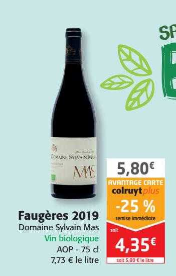 faugères 2019 domaine sylvain mas