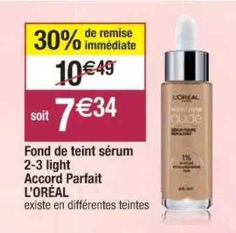 fond de teint sérum 2-3 light accord parfait l'oréal