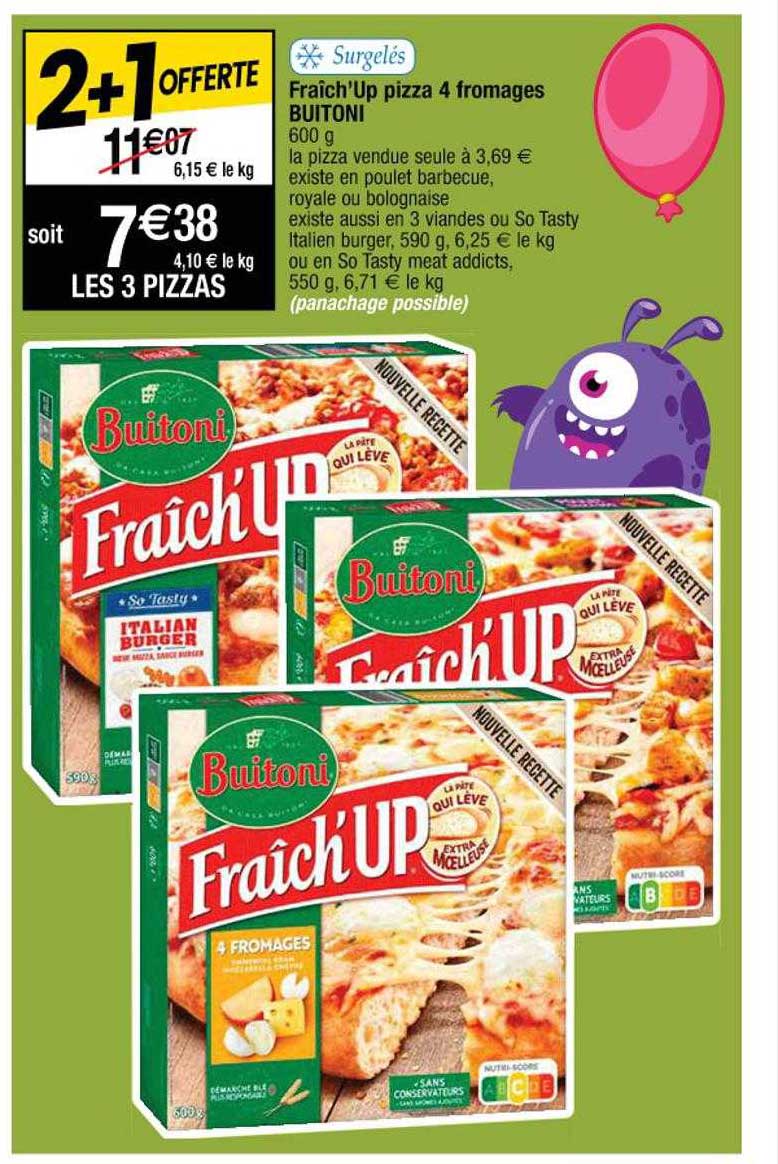 fraîch'up pizza 4 fromages buitoni