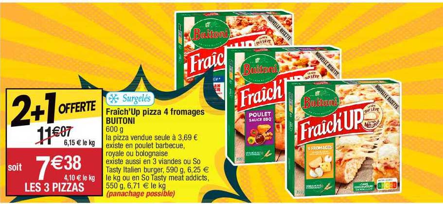 fraîch'up pizza 4 fromages buitoni