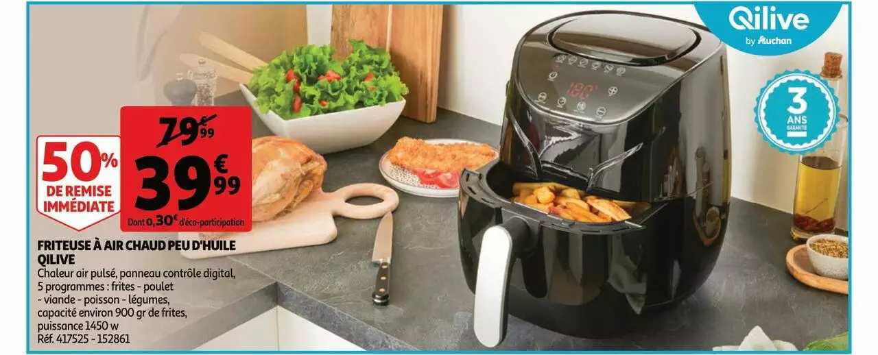 friteuse à air chaud peu d'huile qilive