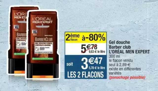gel douche barber club l'oréal men expert