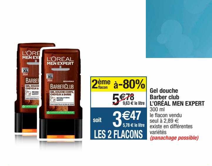 gel douche barber club l'oréal men expert
