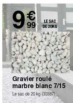 Graviers Roulé Marbre Blanc 7-15
