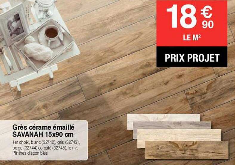 grès cérame émaillé savanah 15x90 cm