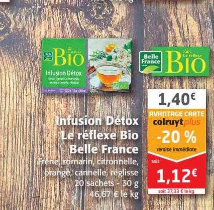 infusion détox le réflexe bio belle france