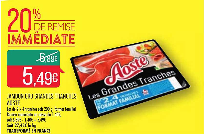 jambon cru grandes tranches aoste