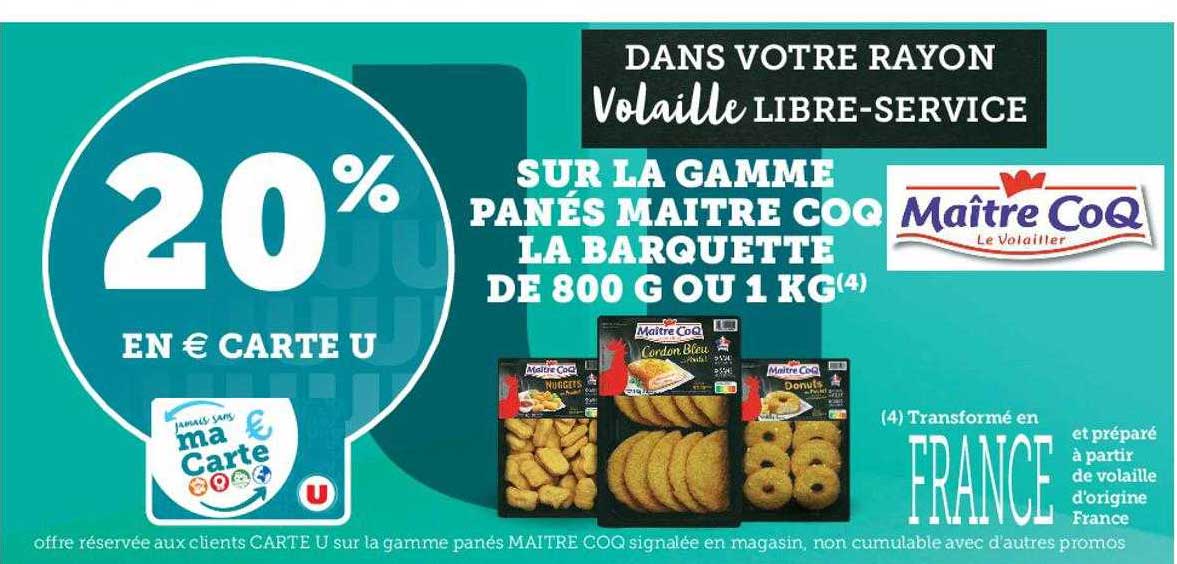 la gamme panés maître coq la barquette de 800 g ou 1 kg