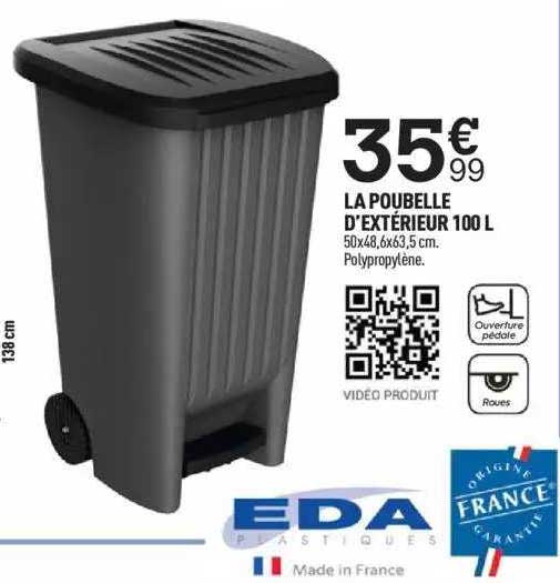 la poubelle d'extérieur 100 l eda