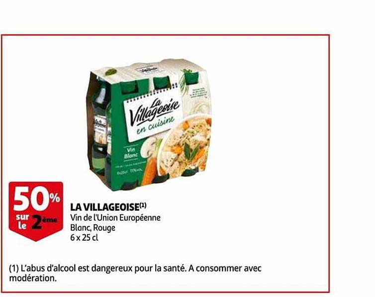 la villageoise vin de l'union européenne blanc, rouge