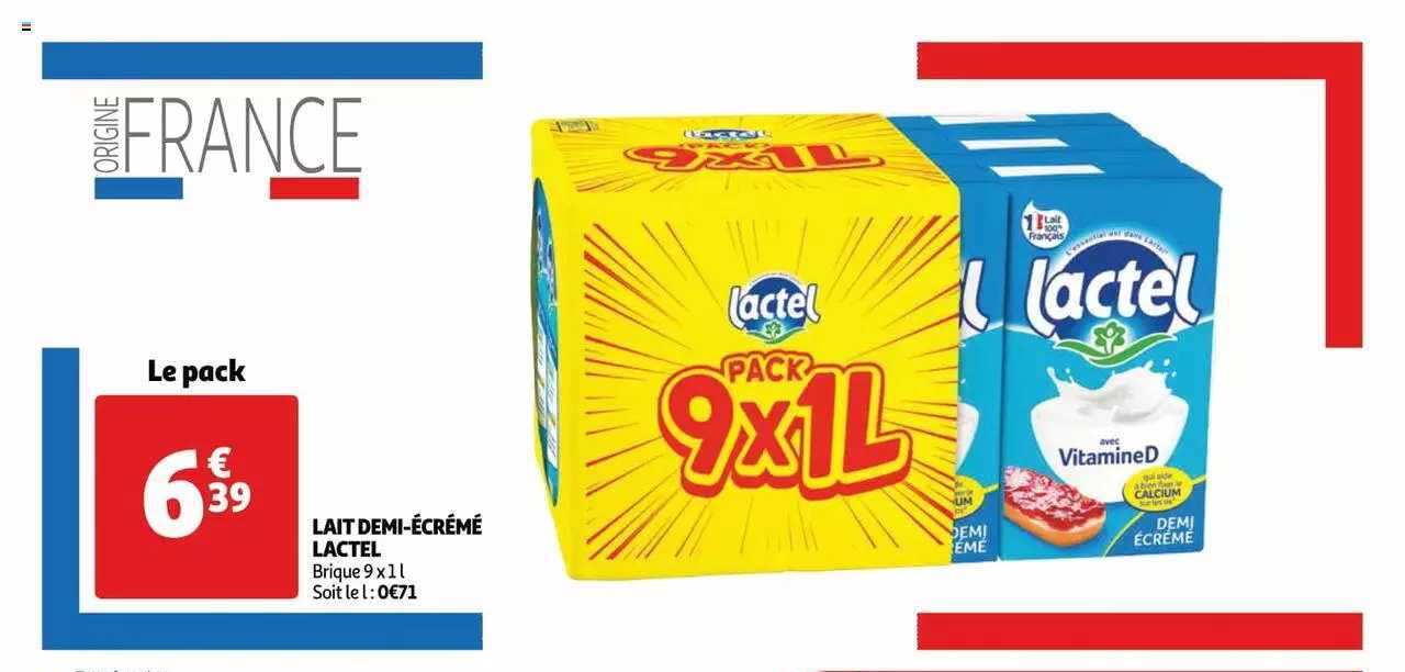 lait demi-écrémé lactel
