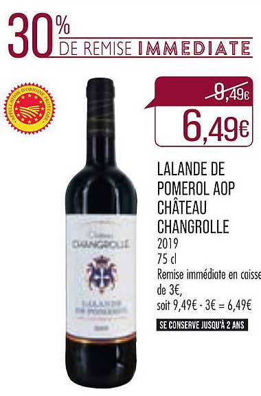 lalande de pomerol aop château changrolle 2019
