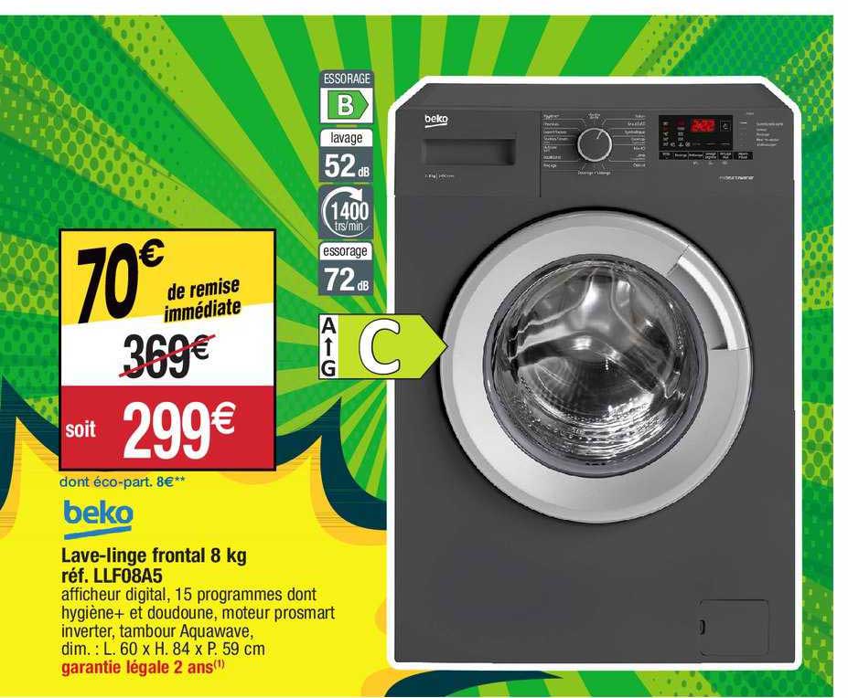 lave-linge frontal 8 kg beko