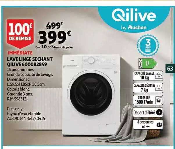 lave linge séchant qilive