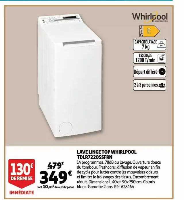 lave linge top whirlpool