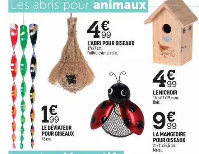 le déviateur pour oiseaux, l'abri pour oiseaux, le nichoir, la mangeoire pour oiseaux