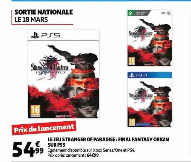 le jeu stranger of paradise : final fantasy origin sur ps5