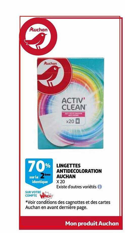lingettes anti décoloration auchan