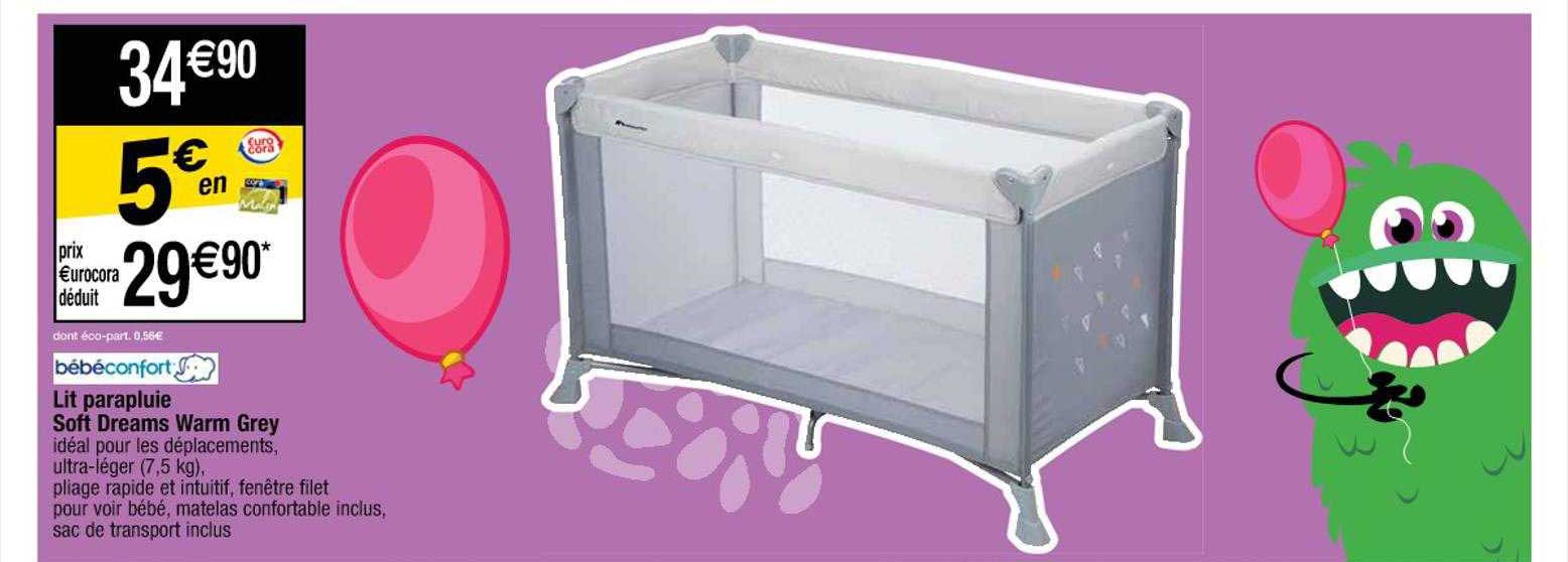 lit parapluie soft dreams warm grey bébéconfort