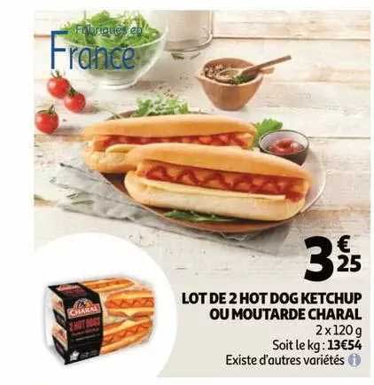 Lot De 2 Hot Dog Ketchup Ou Moutarde Charal
