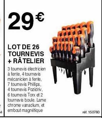 Lot De 26 Tournevis + Râtelier