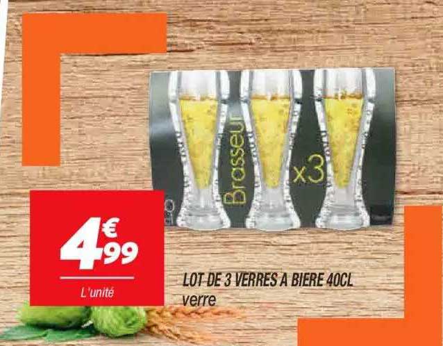 lot de 3 verres à bière 40cl