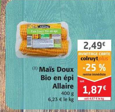 maïs doux bio en épi allaire