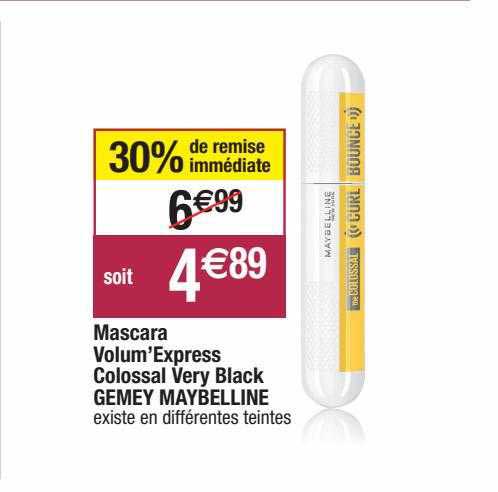 mascara volum'express colossal very black gemey maybelline