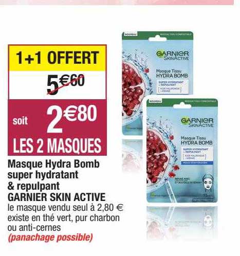 masque hydra bomb super hydratant & repulpant garnier skin active