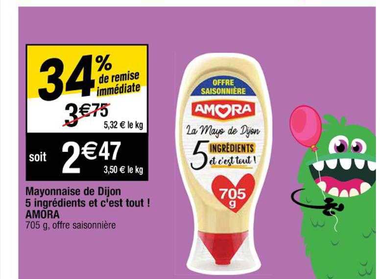 mayonnaise de dijon 5 ingrédients et c'est tout ! amora