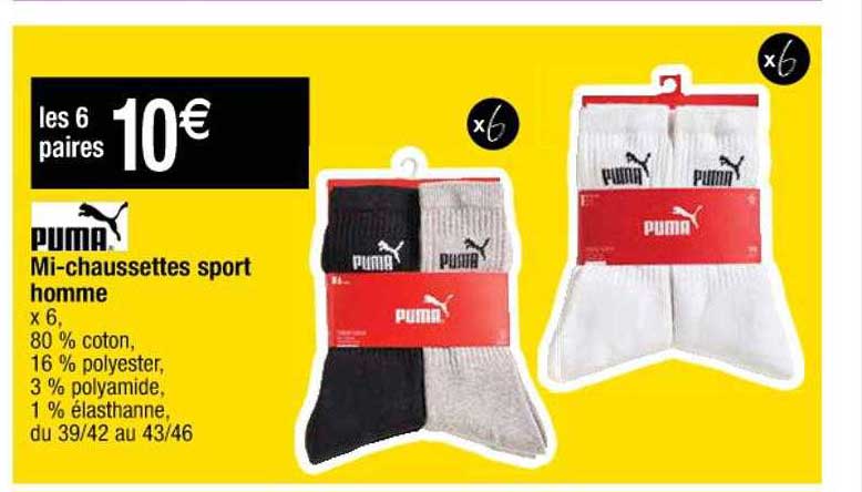 mi-chaussettes sport homme puma